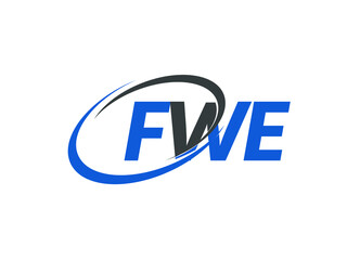 FWE letter creative modern elegant swoosh logo design