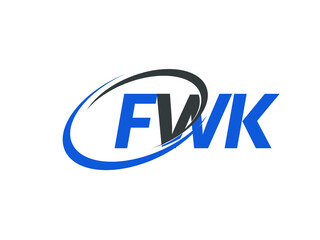 Obraz premium FWK letter creative modern elegant swoosh logo design