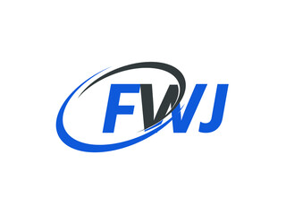 FWJ letter creative modern elegant swoosh logo design
