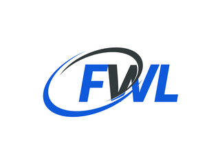 FWL letter creative modern elegant swoosh logo design