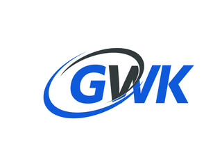 GWK letter creative modern elegant swoosh logo design