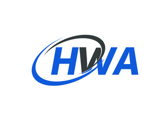 Obraz premium HWA letter creative modern elegant swoosh logo design