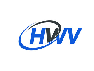 HWV letter creative modern elegant swoosh logo design