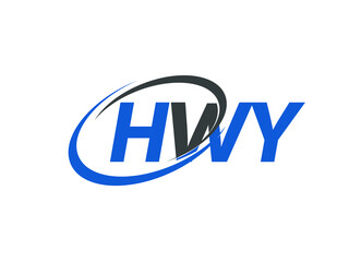 HWY letter creative modern elegant swoosh logo design
