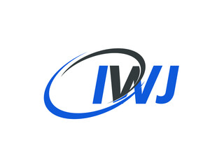 IWJ letter creative modern elegant swoosh logo design