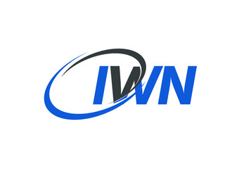 IWN letter creative modern elegant swoosh logo design