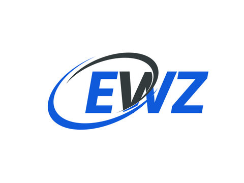 EWZ letter creative modern elegant swoosh logo design