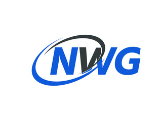 NWG letter creative modern elegant swoosh logo design