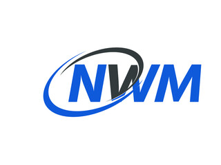 NWM letter creative modern elegant swoosh logo design
