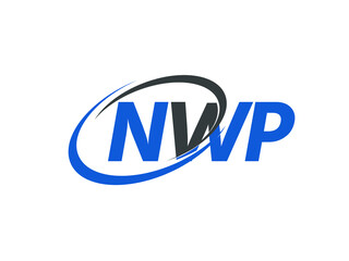 NWP letter creative modern elegant swoosh logo design