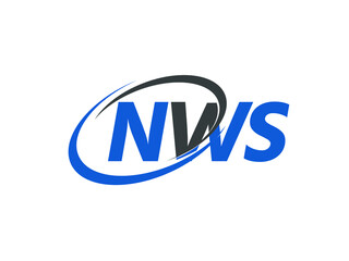 NWS letter creative modern elegant swoosh logo design