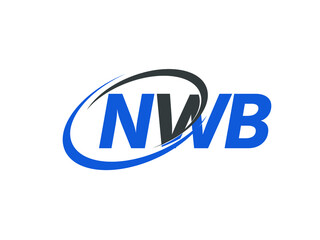 NWB letter creative modern elegant swoosh logo design