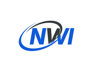 NWI letter creative modern elegant swoosh logo design