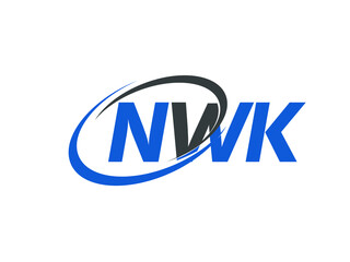 NWK letter creative modern elegant swoosh logo design
