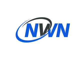 NWN letter creative modern elegant swoosh logo design