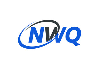 NWQ letter creative modern elegant swoosh logo design