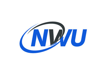 NWU letter creative modern elegant swoosh logo design