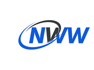 NWW letter creative modern elegant swoosh logo design