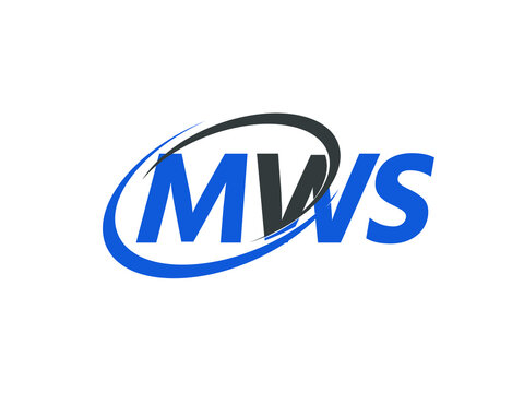 MWS letter creative modern elegant swoosh logo design