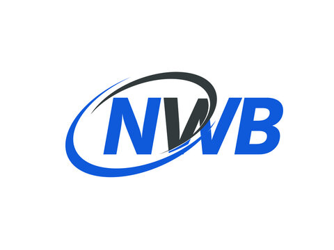NWB letter creative modern elegant swoosh logo design