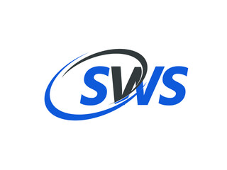 SWS letter creative modern elegant swoosh logo design