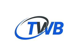 TWB letter creative modern elegant swoosh logo design