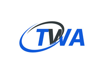 TWA letter creative modern elegant swoosh logo design