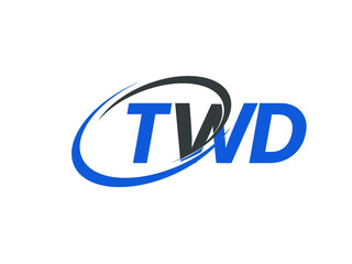 TWD letter creative modern elegant swoosh logo design