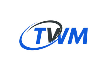 TWM letter creative modern elegant swoosh logo design
