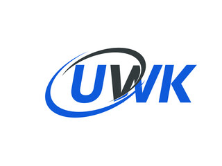 UWK letter creative modern elegant swoosh logo design