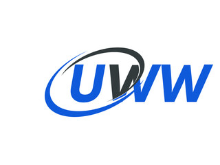 UWW letter creative modern elegant swoosh logo design