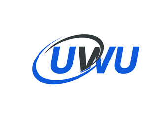 UWU letter creative modern elegant swoosh logo design