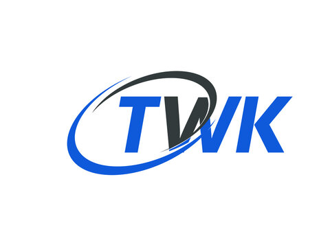 TWK letter creative modern elegant swoosh logo design