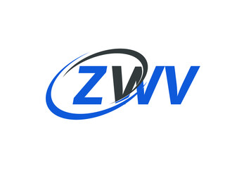 ZWV letter creative modern elegant swoosh logo design