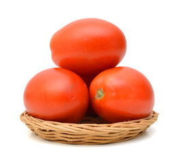 Fresh tomatoes isolated on white 