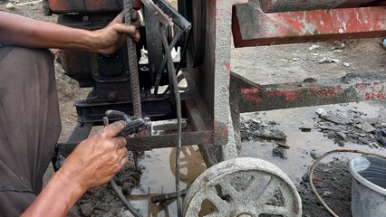 mechanic working on a car