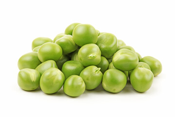 Fresh peas isolated on white background 