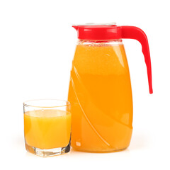 glass of orange juice and orange