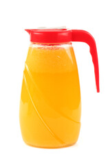 Orange fruit juice in glass jug