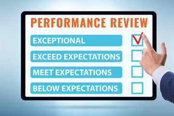 Employee annual performance review concept