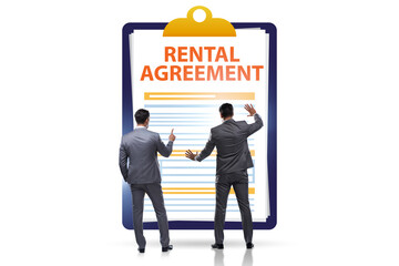 Rental agreement concept with businessman