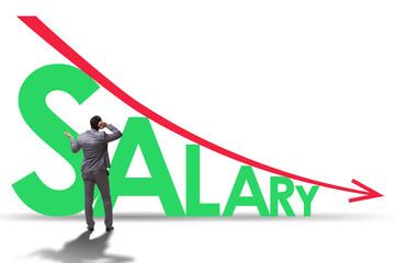 Fototapeta premium Salary inflation concept in crisis
