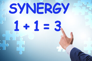 Businessman in synergy business concept