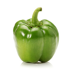 green bell pepper on white.