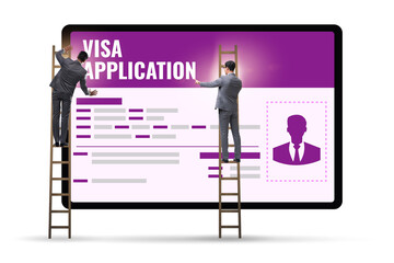 Visa application concept with businessman