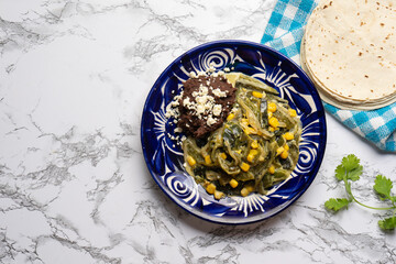 Poblano pepper rajas with cream sauce. Mexican food