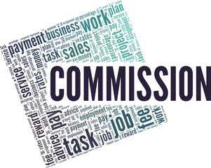 Commission conceptual vector illustration word cloud isolated on white background.