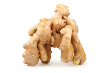 fresh ginger on a white background