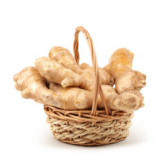 fresh ginger on a white background