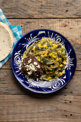 Poblano pepper rajas with cream sauce. Mexican food